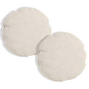 Kit 2 Capas Para Almofada Redonda Veludo 40x40cm - 7 Decor Bege