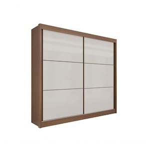 Guarda Roupa Casal Cancun 2 Portas 6 Gavetas Com Pés - D` Doro Castanho/off White