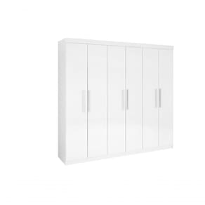 Guarda Roupa Casal 6 Portas Leblon Com Pés D` Doro Branco