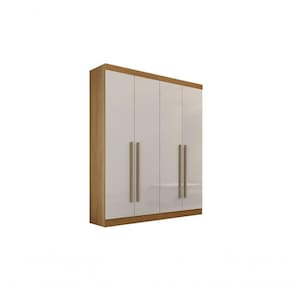 Guarda-roupa Da Vinci Plus 4 Portas 3 Gavetas Sem Pés - D` Doro Cinamomo/off White