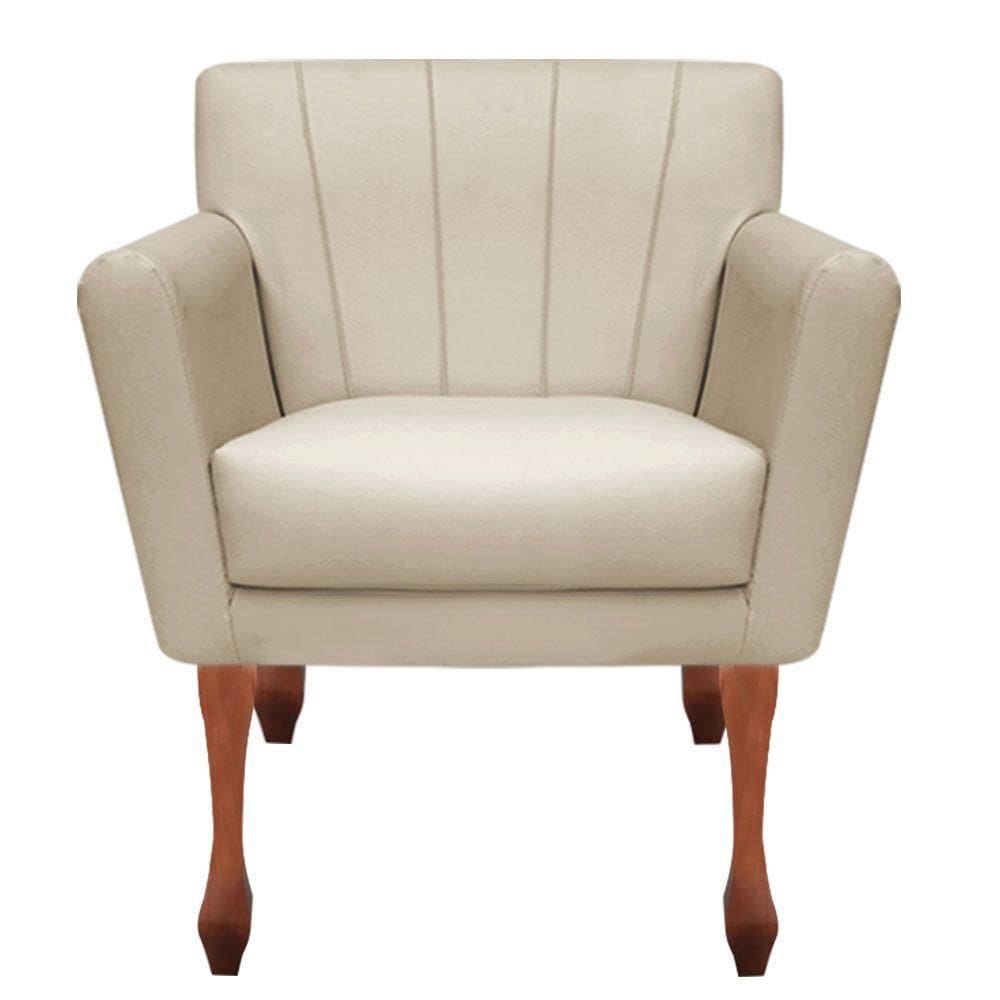 Poltrona Decorativa Clinicas Iza Retro Dritex sintetico Bege