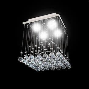 Lustre Para Sala, Quarto, Hall, Cozinha, Sala De Jantar Em Cristal Base 30x30 40cm