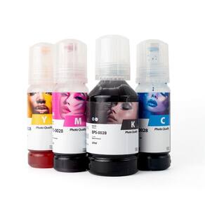 4 Refis Epson T504 L4110 L4150 Preto 127ml Colorido 70ml
