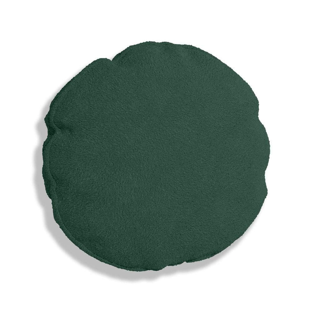 Capa Para Almofada Redonda Veludo 50x50cm - 7 Decor Verde Escuro