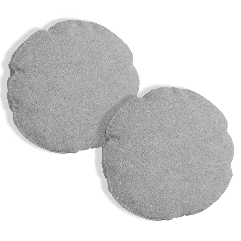 Kit 2 Capas Para Almofada Redonda Veludo 40x40cm - 7 Decor Prata