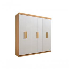 Guarda Roupa Casal Colibri 6 Portas 6 Gavetas Com Pés - D` Doro Cinamomo/off White