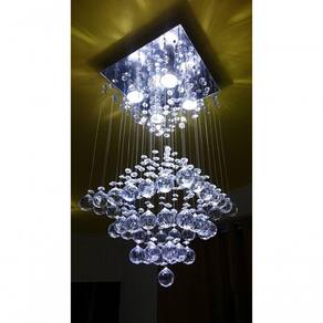Lustre Para Sala, Quarto, Cozinha, Cristal K9 Base 30x30 80cm