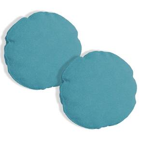 Kit 2 Capas Para Almofada Redonda Boucle 40x40cm - 7 Decor Azul Turquesa