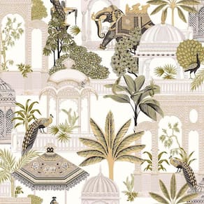 Papel De Parede Botany House Santuário Bege 15537