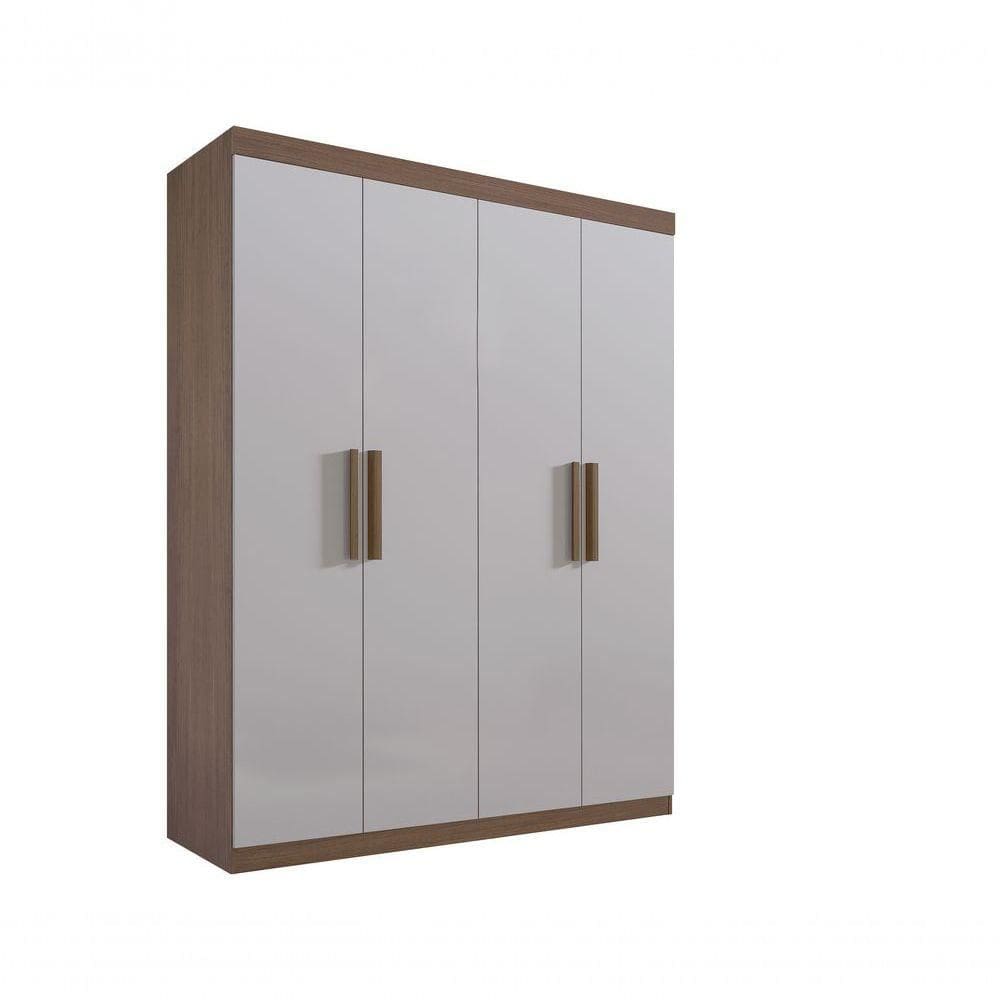 Guarda Roupa 4 Portas 3 Gavetas Com Pés Colibri Plus - D` Doro Castanho/off White