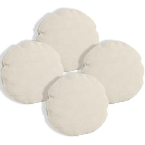 Kit 4 Capas Para Almofada Redonda Boucle 50x50cm - 7 Decor Bege