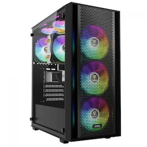 Gabinete Gamer Gamdias Aura GC2 Elite - Vidro temperado - 4 Coolers ARGB Inclusos - Preto