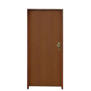 Kit Porta Lisa Padrão Imbuia 82 X 2.10 Batente Ecológico 09cm Fechadura Externa Lado Esquerdo - Hale