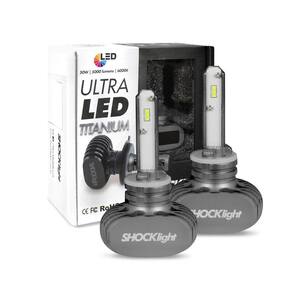 Kit Lâmpadas Ultra Led H27 Titanium 6000k Lumens 50w 12v