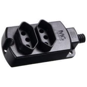 Tomada Barra Margirius 10A 2 Tomada 2P+T Tmu2-310 Preta