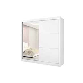 Guarda Roupa Titanium 2 Portas 6 Gavetas Com Espelho Sem Pés D` Doro Branco