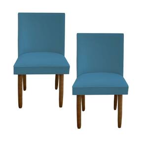 Kit 02 Cadeiras Para Sala De Jantar Tóquio Pés Palito Suede Azul Tiffany D`classe Decor