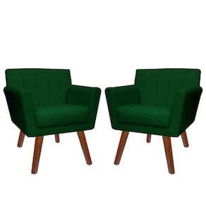 Kit 02 Poltronas Decorativa Clinicas Iza Dritex suede Verde