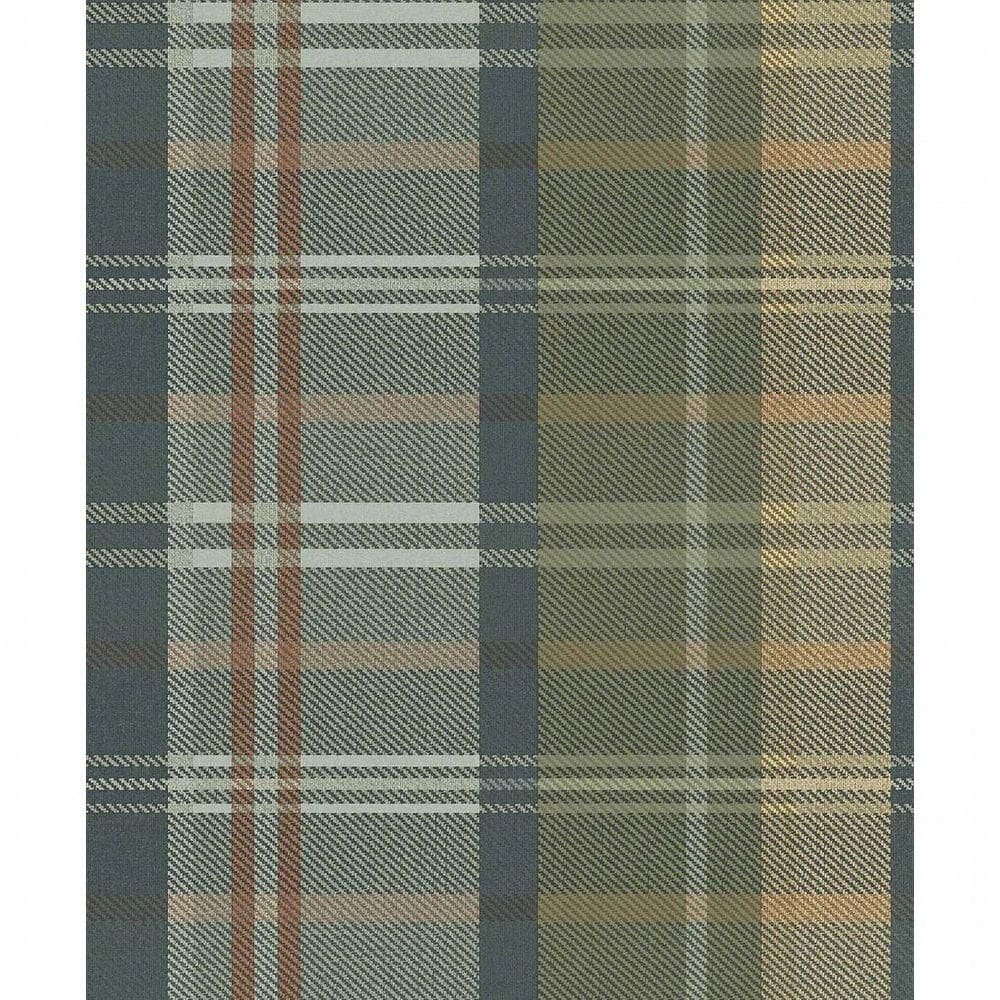 Papel De Parede Botany House Xadrez Verde 15506