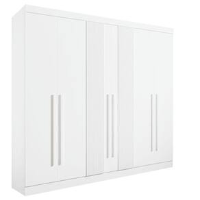 Roupeiro 6 Portas Ripado 6 Gavetas Sem Pés Da Vinci Plus - D` Doro Branco/ripado