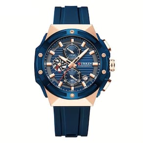 Relógio De Moda, Pulseira De Silicone, Design De Mostrador Criativo Azul