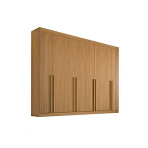 Guarda Roupa Casal 8 Portas Ripado 8 Gavetas Sem Pés Daymont - D` Doro Cinamomo/ripado