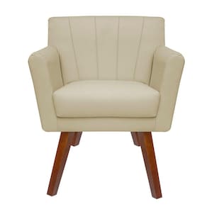 Poltrona Decorativa Clinicas Iza Pés Quadrados Dritex suede Bege