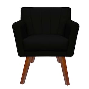 Poltrona Decorativa Clinicas Iza Pés Quadrados Dritex sintetico Preto