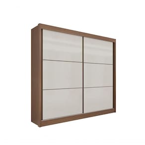 Guarda Roupa Casal Cancun 2 Portas 6 Gavetas Sem Pés - D` Doro Castanho/off White