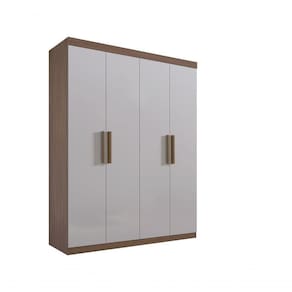 Guarda Roupa 4 Portas 3 Gavetas Sem Pés Colibri Plus - D` Doro Castanho/off White
