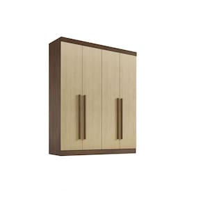 Guarda-roupa Da Vinci Plus 4 Portas 3 Gavetas Com Pés - D` Doro Castanho/linho