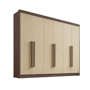 Guarda Roupa Casal 6 Portas 7 Gavetas Sem Pés Athos - D` Doro Castanho/linho