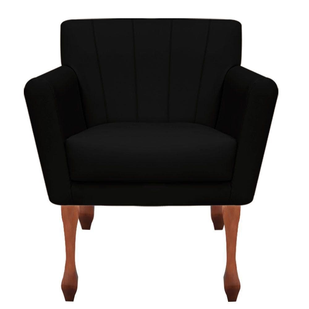 Poltrona Decorativa Clinicas Iza Retro Dritex suede Preto