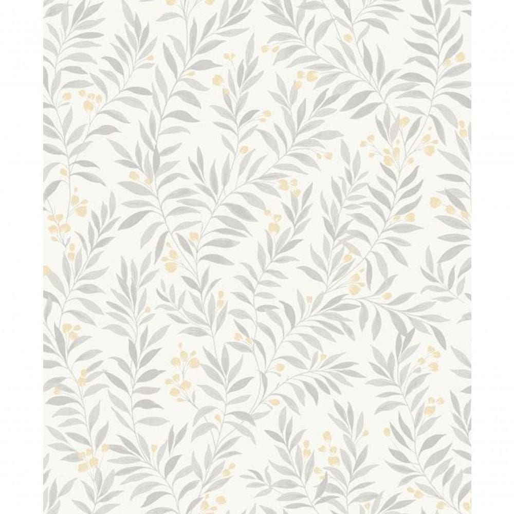 Papel De Parede Maison Folhagem Cinza Mn3406