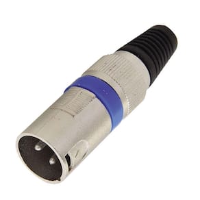 Conector Cannon Macho Jack Azul Corpo Metalico
