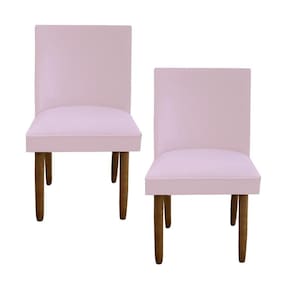 Kit 02 Cadeiras Para Sala De Jantar Tóquio Pés Palito Suede Rosa Bebê D`classe Decor