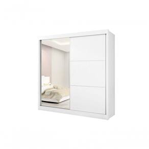 Guarda Roupa Titanium 2 Portas 6 Gavetas Com Espelho Sem Pés D` Doro Branco