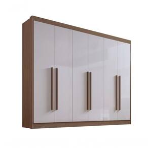 Guarda Roupa Casal 6 Portas 7 Gavetas Com Pés Athos - D` Doro Castanho/off White