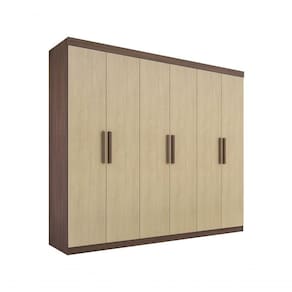 Guarda Roupa Casal Colibri 6 Portas 6 Gavetas Com Pés - D` Doro Castanho/linho