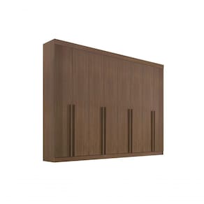 Guarda Roupa Casal 8 Portas Ripado 8 Gavetas Sem Pés Daymont - D` Doro Castanho/ripado