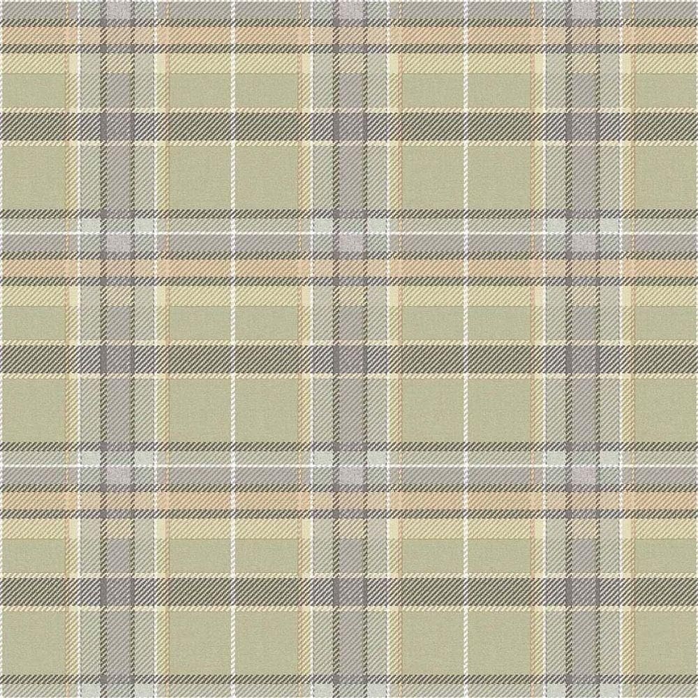 Papel De Parede Botany House Xadrez Verde Claro 15575