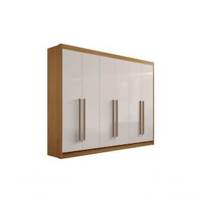 Guarda Roupa Casal 6 Portas 7 Gavetas Com Pés Athos - D` Doro Cinamomo/off White