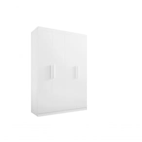 Guarda Roupa 4 Portas 3 Gavetas Com Pés Colibri Plus - D` Doro Branco