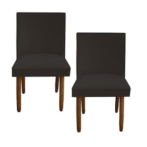 Kit 02 Cadeiras Para Sala De Jantar Tóquio Pés Palito Suede Marrom D`classe Decor