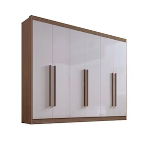 Guarda Roupa Casal 6 Portas 7 Gavetas Sem Pés Athos - D` Doro Castanho/off White