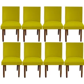 Kit 08 Cadeiras Para Sala De Jantar Tóquio Pés Palito Suede Amarelo D`classe Decor
