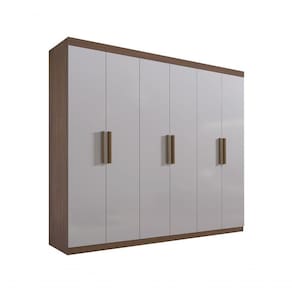 Guarda Roupa Casal Colibri 6 Portas 6 Gavetas Com Pés - D` Doro Castanho/off White