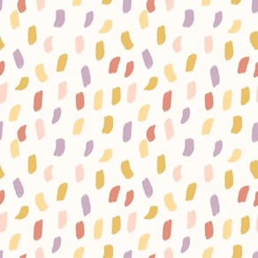 Papel De Parede Revoada Mini Pinceladas Lilás, Vermelho E Mostarda 4405
