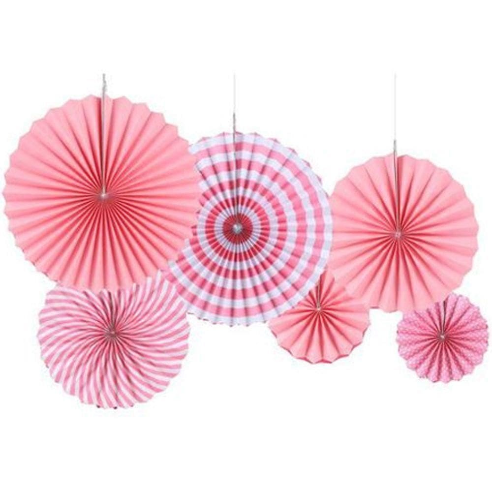 Kit Enfeite De Papel Composê Rosa Bebê - 6 Peças