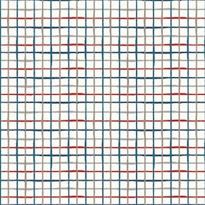 Papel De Parede Revoada Xadrez Aquarela Azul, Cinza E Vermelho 4424